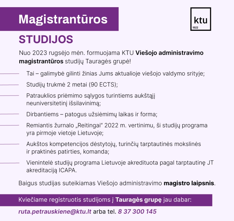 studijos Tauragėje